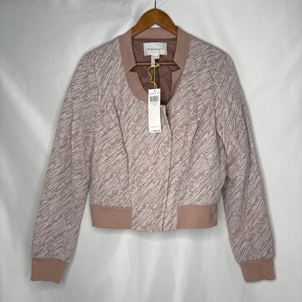 BCBGeneration Women's M Mauve Smoke Zip Jacket‎ Trendy Pink NEW